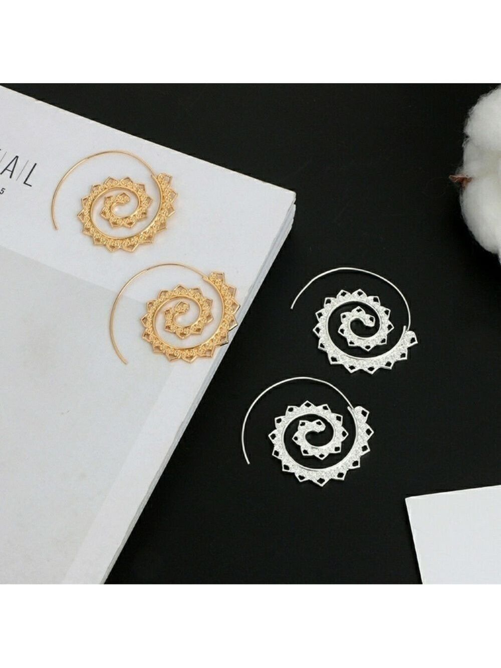 #BOHO SPIRAL EAR WIRE - Picture 2 of 4